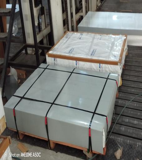 Finished blanks packed and strapped on pallets